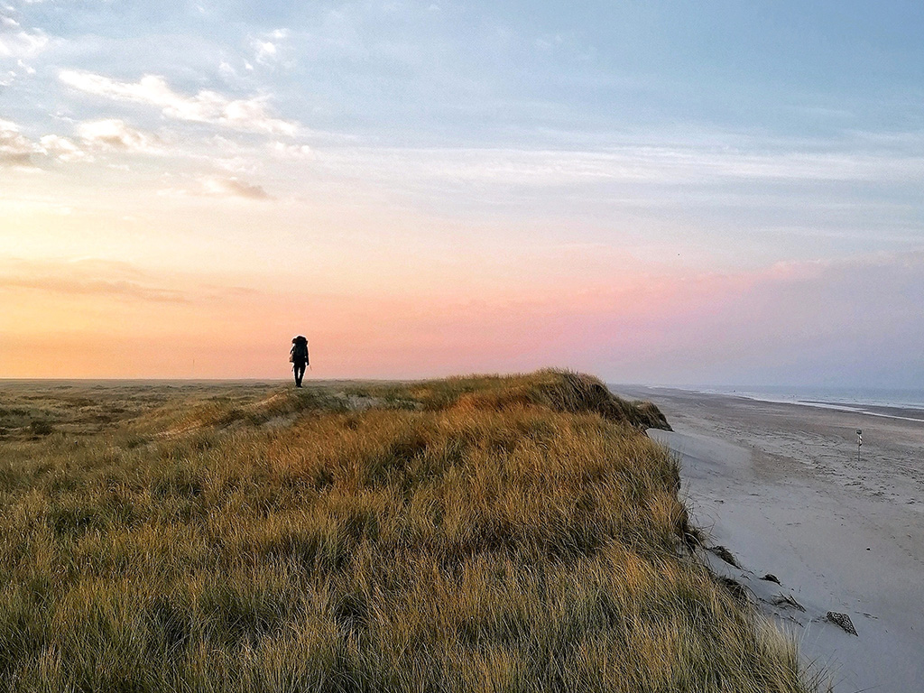 Solnedgang Klitter Sol Og Strand